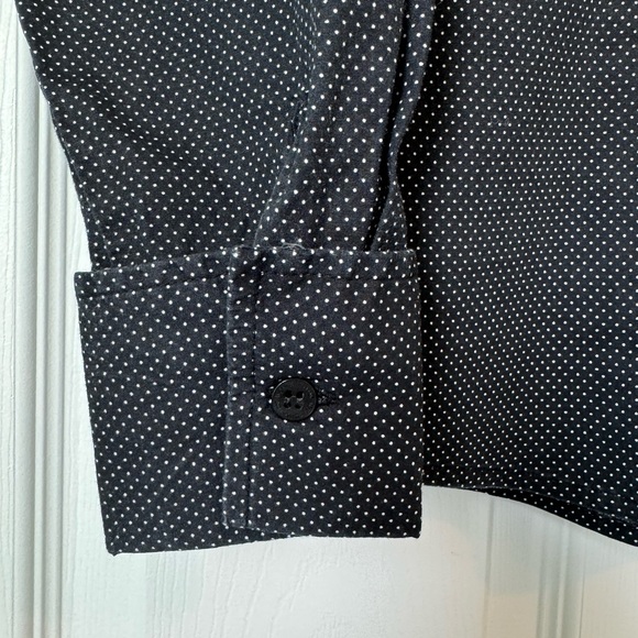Worthington Stretch Black and White Polka dot Button Down - Picture 6 of 8